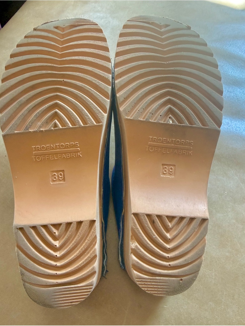 Troentorp Blue Leather Clogs - size 39 / 8.5 - Picture 6 of 6